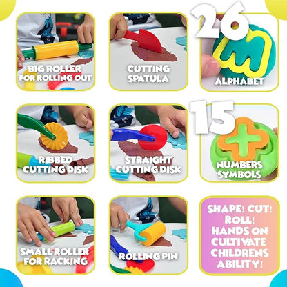 Clay and Play Dough Tools Six Piece Set - Ages 3 & Up DIMROM (47pcs)