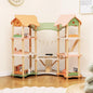 Costzon Wooden Dollhouse for Kids, 3-Story Luxury Doll House with 32 Pieces Furniture Accessories, 7 Rooms, Stairs & Balcony, DIY Pretend Dollhouse Playset, Gift for Girls Toddlers Ages 3+ (Colorful)