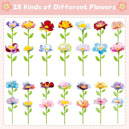 M SANMERSEN Toys Accessories Flower Bouquet Craft Kits Accessories for Making Flowers, DIY Arts & Crafts Accessories-Flowers Market Toy Parts for Kids Toddler Ages 4 5 6 7 8 Year Old Boys