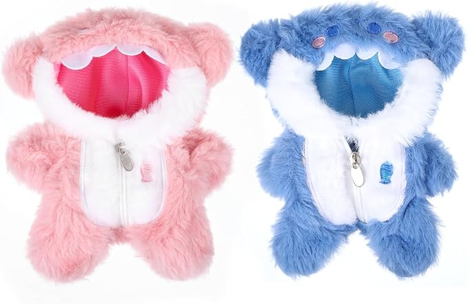 17cm Doll Clothes,Outfits for Clothes Set,Plush Shark Outfit and Clothes Accessories for 6.7 Inches Doll Clothes,Faking Animal Outfit Jumpsuit,Cute Dress Up Clothes Accessories for Dolls