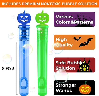 200PCS Halloween Party Favor, Halloween Bubble Wands for Kids, Halloween Trick or Treat Toys, Goodies Bag Fillers, Pinata Fillers, Mini Bubble Wands for Party Supplies