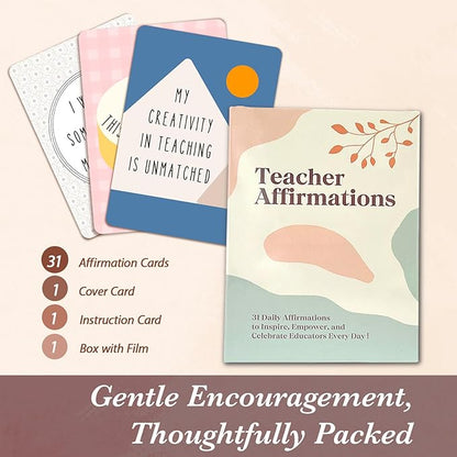 Teacher Appreciation Gift, Teacher Affirmation Cards, Inspirational Teacher Gift, Teacher Must Haves, Gifts for Educators, Back To School Gift, Positive Mindfulness Deck for Teacher
