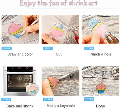 Auihiay Colorful Shrink Plastic Sheets, 20PCS Shrink Paper, Shrink Art Paper for Easter Decorations Ornaments, Kids Jewelry Making and Shrink Key Chains Making, 7.9 x 5.7 inch