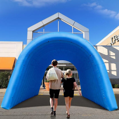 Inflatable Sports Tunnel Entrance with Built-in Blower – Advertising & Event Archway for Exhibitions, Shops, Supermarkets & Schools (Blue, 16x10x10Ft)
