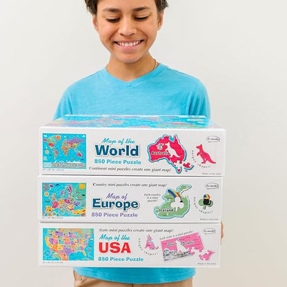 Re-marks Map of Europe Deluxe Jigsaw Puzzle with Whimsy Pieces - All Ages