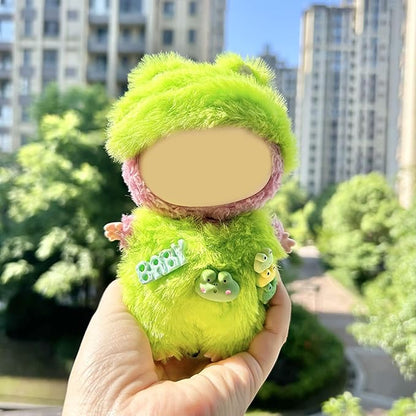 17CM Doll Clothes Set Green Hood + Green Jumpsuit, Fashion Cute Dress-Up Clothes for Doll Accessories Outfit(No Doll Included)(LBB Clothes 12)