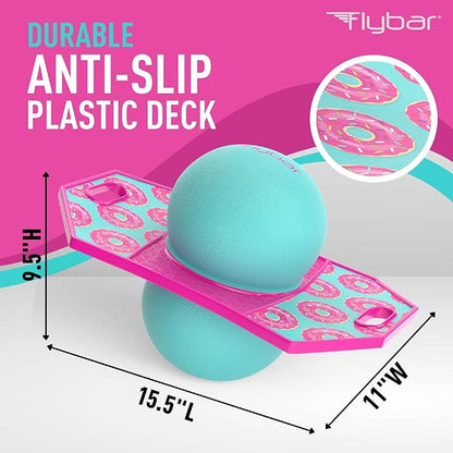 Flybar Pogo Trick Ball for Kids – Balance Bounce Board with Anti-Slip Deck – Pump Included - Indoor & Outdoor Toys for Boys and Girls Fun Way to Reduce Screen Time Supports up to 160 lbs – Ages 6+