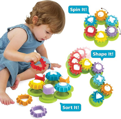 Yookidoo Shape ‘N’ Spin Gear Sorter. A Developmental Activity Toy for Kids Ages 1-3. Toddlers Sortering Game with Multiple Colors and Shapes, That Also Spins.