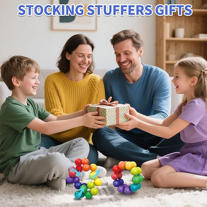 Autism Sensory Toys for Autistic Children, 6 Pack Fidget Toys for Kids Adults, Autistic ADHD Rainbow Ball Stress Toy, Stocking Stuffers Airplane Car Travel Essentials Calm Down Toddler Activities Toy