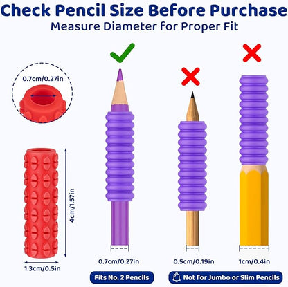 Textured Pencil Grips for Kids, Teens & Adults – 24PC Sensory Fidget Toys for ADHD, Autism, Anxiety & Stress Relief - Ideal for Teachers as Educational Tools or Classroom Rewards