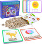 Spelling Games with 30 Double-Sided Flash Cards, 100Pcs Wooden Letters Sight Words Matching Game, Alphabet ABC Learning Educational Toys for Kids Ages 3-8