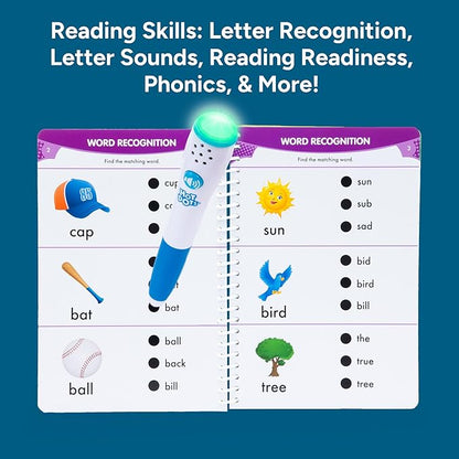 Educational Insights Hot Dots Preschool Reading Set - Preschool Workbooks with Interactive Pen, Homeschool Learning Activities, Learn to Read Activity Books for Kids Ages 4+
