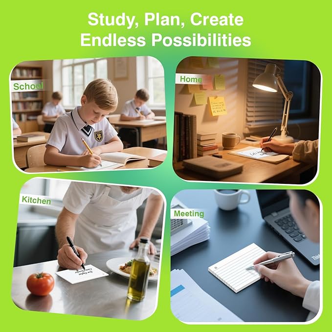 500 Count Index Cards with Ring 3 x 5 Inch Colored Heavyweight Ruled Index Cards, Flash Cards for School & Office Supplies and Home Organization, Durable Study To Do List Note Cards with Ruled Lines