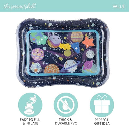 The Peanutshell Tummy Time Water Play Mat for Babies, Girls or Boys - High Contrast Sensory Developmental Toy, Infant Baby Floor Toys Games, Baby Essentials Must Haves - Space