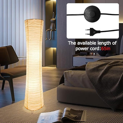Paper Floor Lamp Floor Lamps for Living Room Paper and Chrome Standing Lamp Room Decoration Festival Lantern Light Nightstand Lamp Bedroom Dresser Living Kids Room College Dorm Coffee
