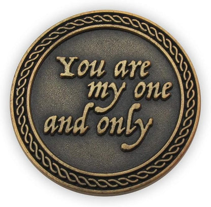 Bulk Set of 3 Romantic Love Expression Coins, You are My One & Only, You Mean The World to Me, Anniversary Pocket Tokens for Date Night, Love Gift for Men & Women, from Him or Her