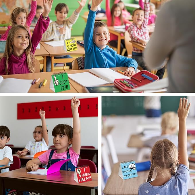 50 Pcs I Need Help Mini Flip Chart Classroom Management Tools Self Assessment Cards Classroom Students Behavior School Educational and Learning Activities Supplies for Kids Teachers