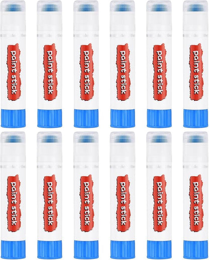 PATIKIL Tempera Paint Sticks, 12 Pcs Solid Tempera Paints Sticks Washable Bulk Markers Pen Quick Drying for Artists Beginners Art Supplies, Navy Blue