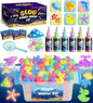 Magic Water Elf Toy Kit - Glow in The Dark Aqua Gel 6 Colors with 6 Molds - Magic Squishy Maker Water Fairies Birthday Party Favors DIY STEM Toy for 3-8 Years Old Kids
