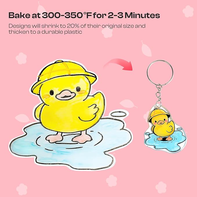 Auihiay 50PCS Shrink Plastic Sheet, Shrink Films Papers, Shrinky Art for DIY Keychains Making, Easter Decorations Ornament, and Mothers Day Gifts, 7.9 x 5.7 inch / 20 x 14.5 cm