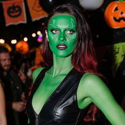 Witch Green Face Paint Stick,Water-Based Dark Green Body Paint Stick,Washable Face Painting for Elphaba Monster Hulk Camo Hunting Cosplay,Professional SFX Makeup for Halloween Costume,1.06 OZ