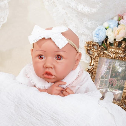 Reborn Baby Dolls Silicone Full Body 19.88in Weighted Real Life Open-Eyes Girl Dolls Lifelike Newborn Baby Soft Body Flexible Limbs Not Vinyl