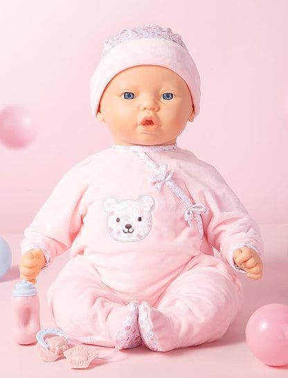 Mother Love Dolls 22 Inches, Big Interactive Baby Dolls with Realistic Sounds and Movements ，Talking and Crying Baby Doll, Soft Cloth Body with Feeding Toy, Dolls for 3+ Year Old Girls