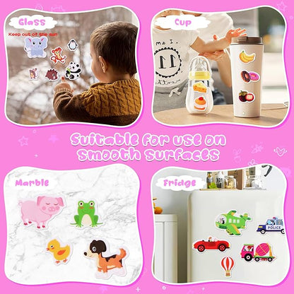 Sticker Books for Toddlers 2-4 Years, 5 Sets Reusable Sticker Books for Toddlers 1-3, Jelly Toddler Stickers Travel Toys for Ages 2+ Kids Boys Girls Halloween Birthday Christmas