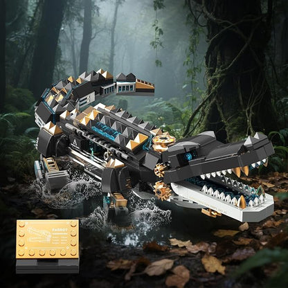 Crocodile Building Sets,STEM Dinosaur World Park Building Toy,Sea Creatures Creativity Model Building Kit,Mechanical Animal Brick Set,Birthday Christmas Valentines Gifts for Kids Boys Girls 8+