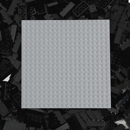 500 Piece Classic Building Bricks and 1 Gray Baseplate, 2x4 Bricks Bulk Creative Building Toys, Blocks Bulk for Kids Ages 6+, Black(Samll Bricks, 1.25x0.62x0.47 in)