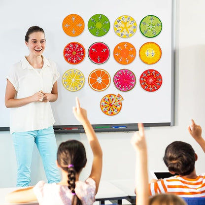 112 PCS Yummy Magnetic Fractions - Magnetic Fraction Tiles & Circles, Bars, Classroom Math Manipulatives, Fraction Manipulatives for Elementary Teachers 2nd, 3rd, 4th, 5th Grade - Simply Magic