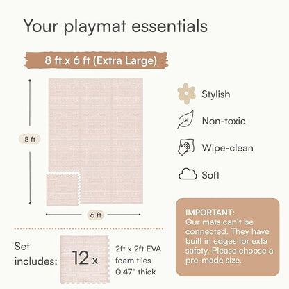 Lillefolk Baby Play Mat for Floor – 6x8ft Dusk | Soft Non Toxic Premium EVA Foam Tiles for Tummy Time, Crawling & Playroom – Waterproof Interlocking Floor Mat for Babies & Toddlers (12 Tiles)
