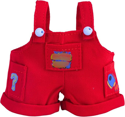 17cm Doll Clothing, fits 5.9-6.69 inch (15-17cm) Doll, high Fashion 5-Piece Clothing and Accessory Set with top, Jumpsuit, Sunglasses, Headphones and Canvas Shoes (Doll not Included) (red)