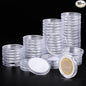 Utron 180P Clear Plastic Coin Capsules, Dollar Coin Holder, 40mm Silver Coin Storage for Collectors, Morgan Silver Dollar Coin Holders with Adjustable Gasket (17/20/25/27/30/33/38/40mm) (60P)