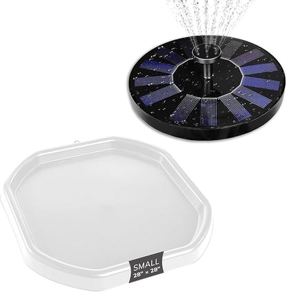 MEKA Tuff Tray with Solar Fountain, Sensory Water Play Tray for Kids, Outdoor Indoor Messy Play, STEM Activities, Classroom or Home Use ((White, Small 28" x 28"))