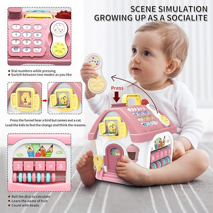 Montessori Toys for 1+ Year Olds Girl Gifts - 8-in-1 Musical Learning House Baby Toy 6-12 12-18 Months, Toddler Toys Age 1, 2 Year Old Girl Birthday Gifts
