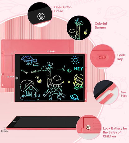 LCD Writing Tablet Doodle Board, 15 inch Colorful Drawing Tablet Writing Pad for Kids, Electronic Erasable Learning Educational Girls Gifts Toys for 3 4 5 6 7 Year Old Girls Boys