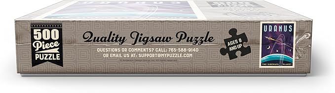 MyPuzzle Uranus: The Sideways Planet, Vintage Poster - Premium 500 Piece Jigsaw Puzzle for Adults