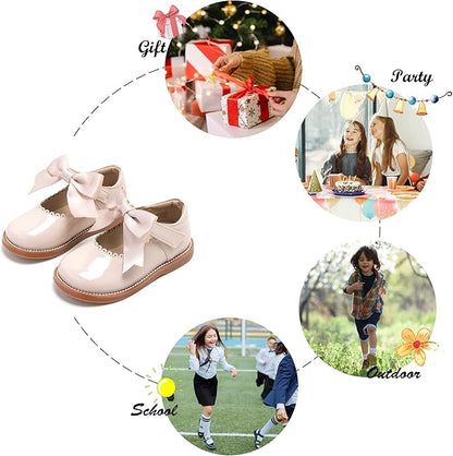 Felix & Flora Toddler Little Girl Mary Jane Dress Shoes - Ballet Flats for Girl Party School Shoes
