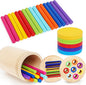 Montessori Toys for 1 Year Old, Color Classification Sensory Toy with Two Wooden Lids for Toddlers Age 1 2 3, Fine Motor Skills Sensory Toys for 18 Month Old boy Girls Gifts