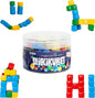 KOMARC GAMES StickiKubes, Mini Stacking Cubes That Stick to Anything, Non Toxic Kid Safe Sticky Blocks, Creative Construction Toy - 125 Cubes, 4 Colors, Tub