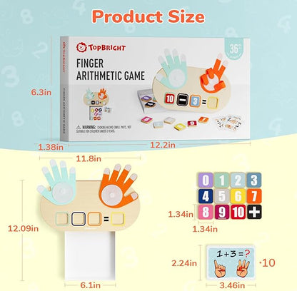 TOP BRIGHT Educational Learning Number Toy for Toddler - Finger Counting Math Toys, Homeschool Supplies for Math Manipulates, Number Counting Blocks for Kids, Montessori Toy for 3 Year Old