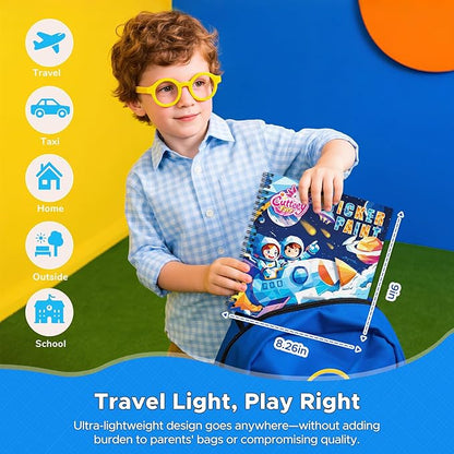 2PCS Paint by Number Sticker Book - Kids Crafts & Acitivity Puzzles Book for Ages 4-10,Mess-Free Travel Toys for Road Trip & Airplane,Perfect Gifts & Basket Stuffers for Kids