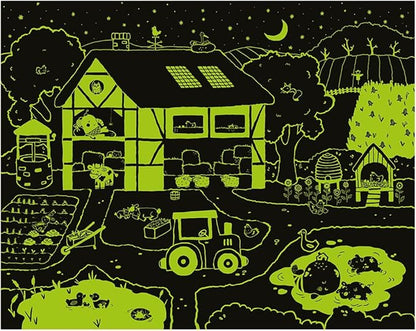 Happy Barn Farm Story Puzzle | 3+ Years | Size 20" x 15.5" | 26 Piece Set | 2 Figures and 2 Mini Puzzles Included | Glow in The Dark | Problem Solving | Puzzles Collection |