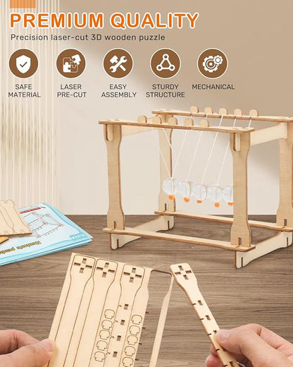 Poraxy 5 Set STEM Science Kits for Kids Age 8-12, Wooden Building STEM Projects 8-10, 3D Puzzles, Experiment Circuits Model, Toys for Ages 8-13, Gifts for Boys and Girls 6 7 8 9 10 11 12 13 Years Old