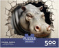 Hippo Thickened Wooden Jigsaw Puzzle Adults Fun 500 Piece 3D Animal Education Game Decoration Stress Relief Toy Toy Intellectual Game Relaxation and Intelligence 500pcs (52x38cm)
