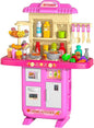 TEMI Pretend Food Kitchen Toys for Girls Age 3 4 5 6 7 8 - Kitchen Accessories Platset with Sound and Light, Cutting Food Toy, Pretend Play for Kids, Indoor Outdoor Cooking Set, Birthday Gifts 8-9