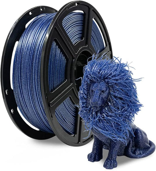 FLASHFORGE PLA Filament 1.75mm Galaxy Blue, 3D Printer Filament with Silver Glitter 1kg (2.2lbs) Spool, Dimensional Accuracy +/- 0.02mm, Shimmering 3D Printing Filament for Unique Finish