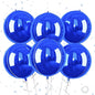 Giant 4D Foil Balloons, 6Pcs Large Metallic Royal Blue Round Balloons, 22 Inch Big Round Foil Balloon for Blue Sea Birthday Party Baby Shower Wedding Decorations