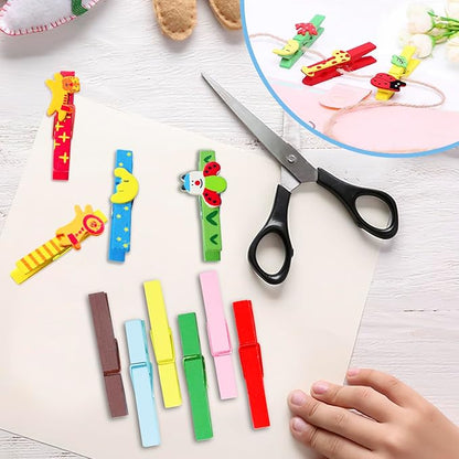 50PCS Colored Wooden Clothespins, 2.9inch 10 Color Clothes Pins for Clip Pictures Photos Decorative, Small Colorful Wood Decoration Closepins Clips,10 Color Each 5Pcs (Colored)